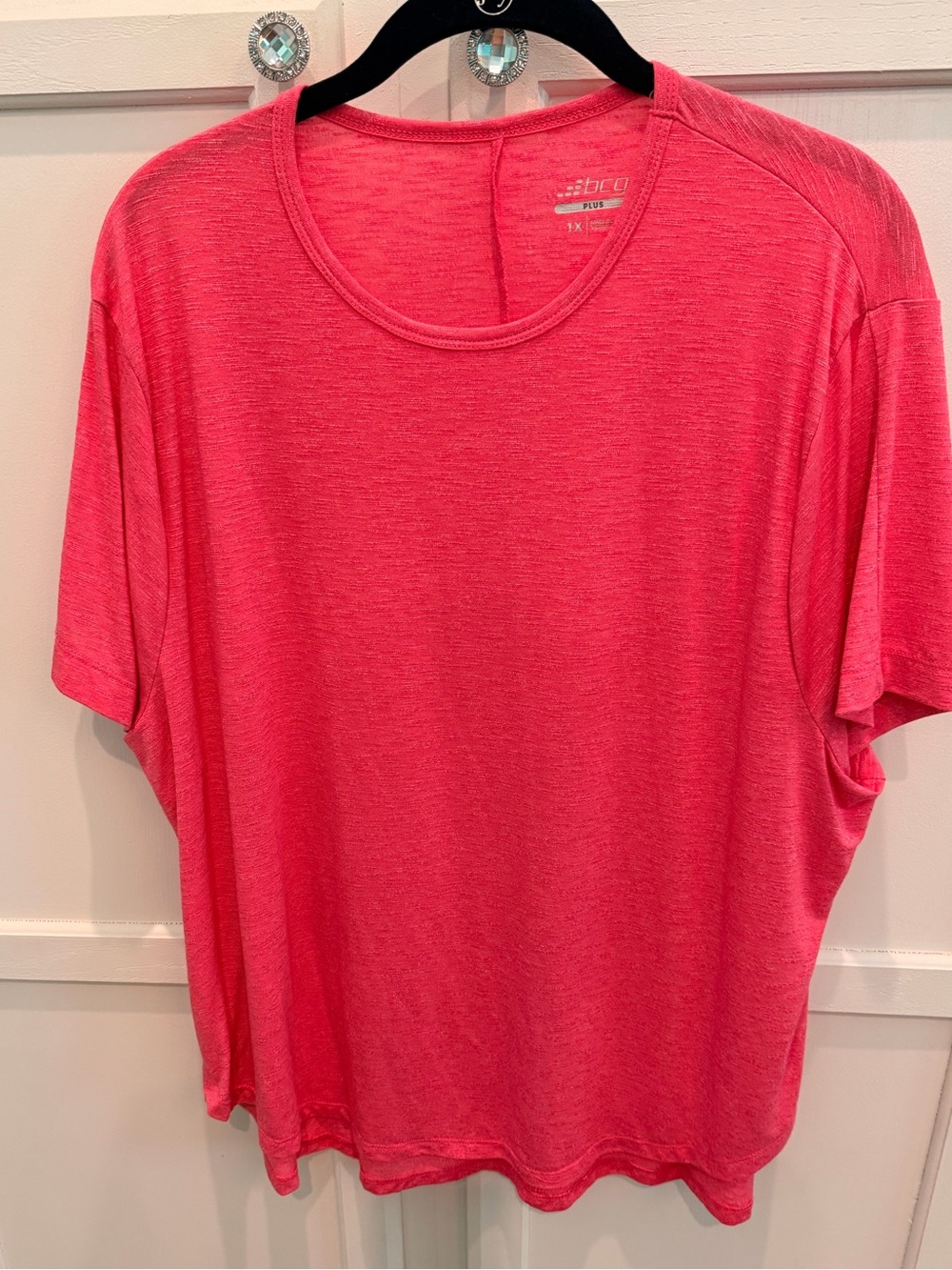 Size 1X BCG (Academy) Hot Pink Short Sleeve Active Tee